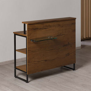 wooden reception desk