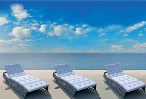 contemporary sun lounger / fabric / garden / stackable