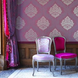 curtain fabric / wall / patterned / polyester