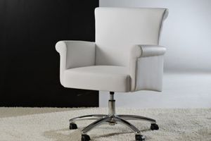 contemporary office armchair / fabric / swivel / on casters