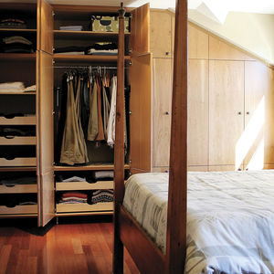wall-mounted wardrobe / contemporary / cherrywood / with swing doors