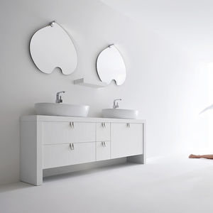 double washbasin cabinet / free-standing / wooden / contemporary