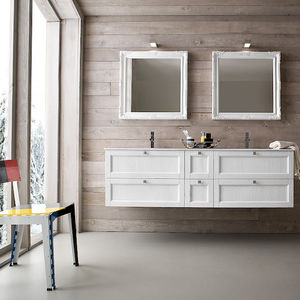 double washbasin cabinet / wall-hung / wooden / traditional