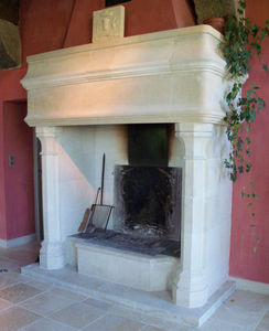 open wood hearth