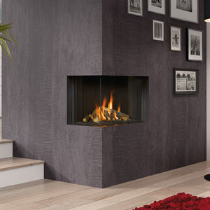 Wall fireplace - MG-100/38 TC - HERGÓM - gas / contemporary / open hearth