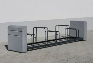 steel bike rack / concrete / for public spaces