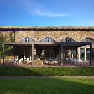 wall-mounted pergola