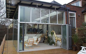 sliding and stacking patio door / aluminum / double-glazed / triple-glazed