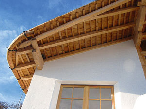wooden roof gutter