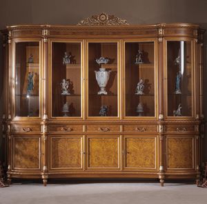 traditional china cabinet / wooden / glass