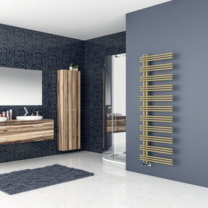 hot water towel radiator / steel / contemporary / vertical
