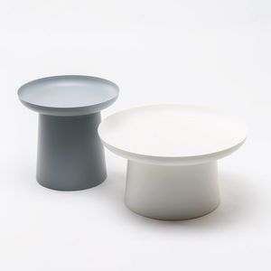 contemporary coffee table / steel / aluminum / round