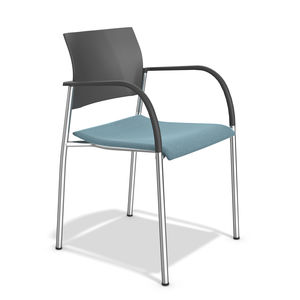 contemporary visitor chair / with armrests / upholstered / cantilever