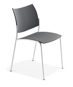 contemporary visitor chair / with armrests / upholstered / stackable