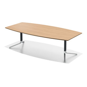 contemporary conference table / wooden / aluminum base / rectangular