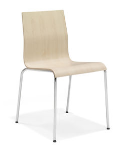 contemporary visitor chair / with armrests / upholstered / beech