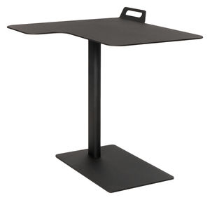contemporary side table / powder-coated steel / steel base / rectangular
