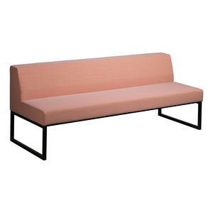 contemporary upholstered bench / fabric / powder-coated steel / commercial