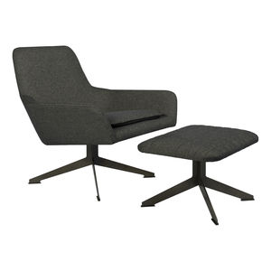 contemporary armchair / fabric / with footrest / star base