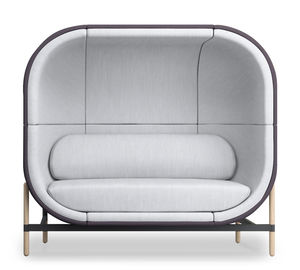 original design sofa / fabric / wooden / powder-coated steel