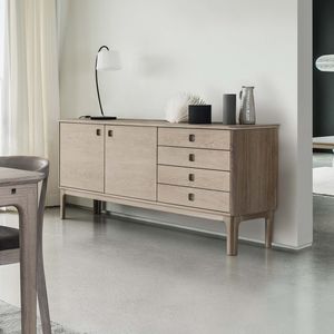 contemporary sideboard / oak / walnut