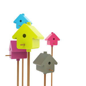 birdhouse with post