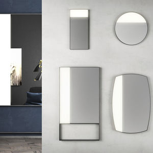 wall-mounted bathroom mirror / contemporary / rectangular / round