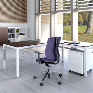executive desk / oak / chestnut / aluminum