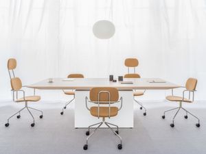 contemporary conference table / HPL / lacquered MDF base / rectangular