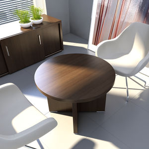 contemporary coffee table / melamine / melamine base / round