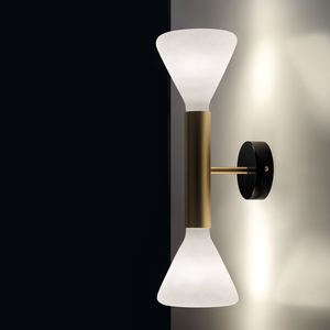contemporary wall light / brass / ceramic / glass