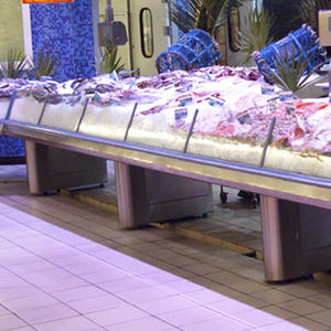 refrigerated display counter / illuminated / custom / for shops