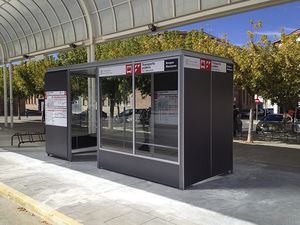 glass bus shelter