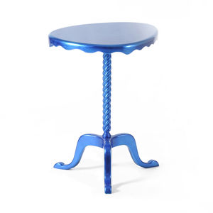 contemporary pedestal table / wooden / wooden base / round