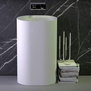 free-standing washbasin / oval / Solid Surface / contemporary