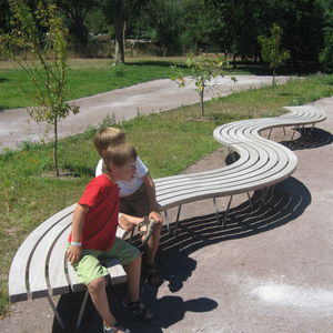 contemporary public bench