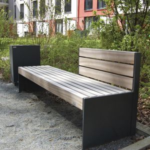 Lacquered steel public bench - All architecture and design manufacturers