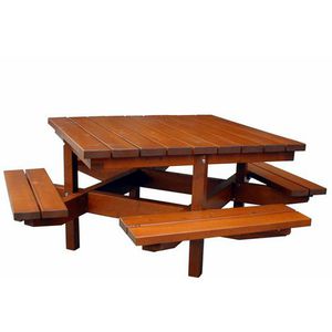 rustic bench and table set