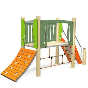 public entity play structure / wooden / aluminum