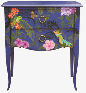 chest of drawers with long legs / Louis XV style / painted wood / black