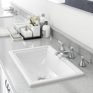 built-in washbasin / rectangular / resin / limestone