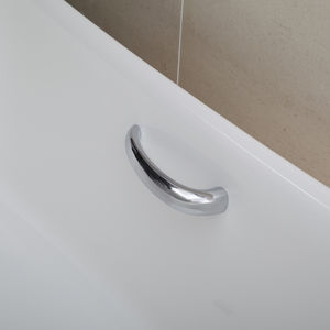 chromed metal grab bar