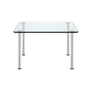 contemporary side table / glass / steel / tempered glass