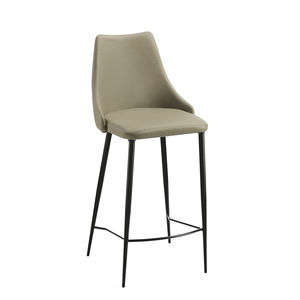 contemporary bar chair / upholstered / with footrest / leather