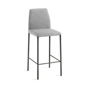 contemporary bar chair / upholstered / with footrest / fabric