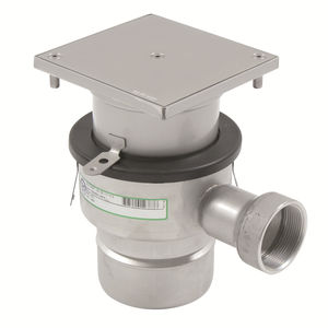 stainless steel floor drain / patio / grated / square