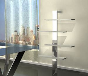 wall-mounted shelf / contemporary / wooden / aluminum