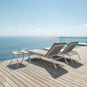 contemporary sun lounger / fabric / aluminum / garden