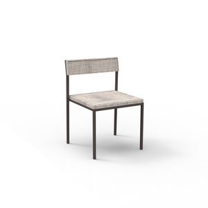 contemporary chair / fabric / stainless steel / outdoor