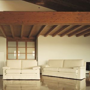 sofa bed / traditional / fabric / leather